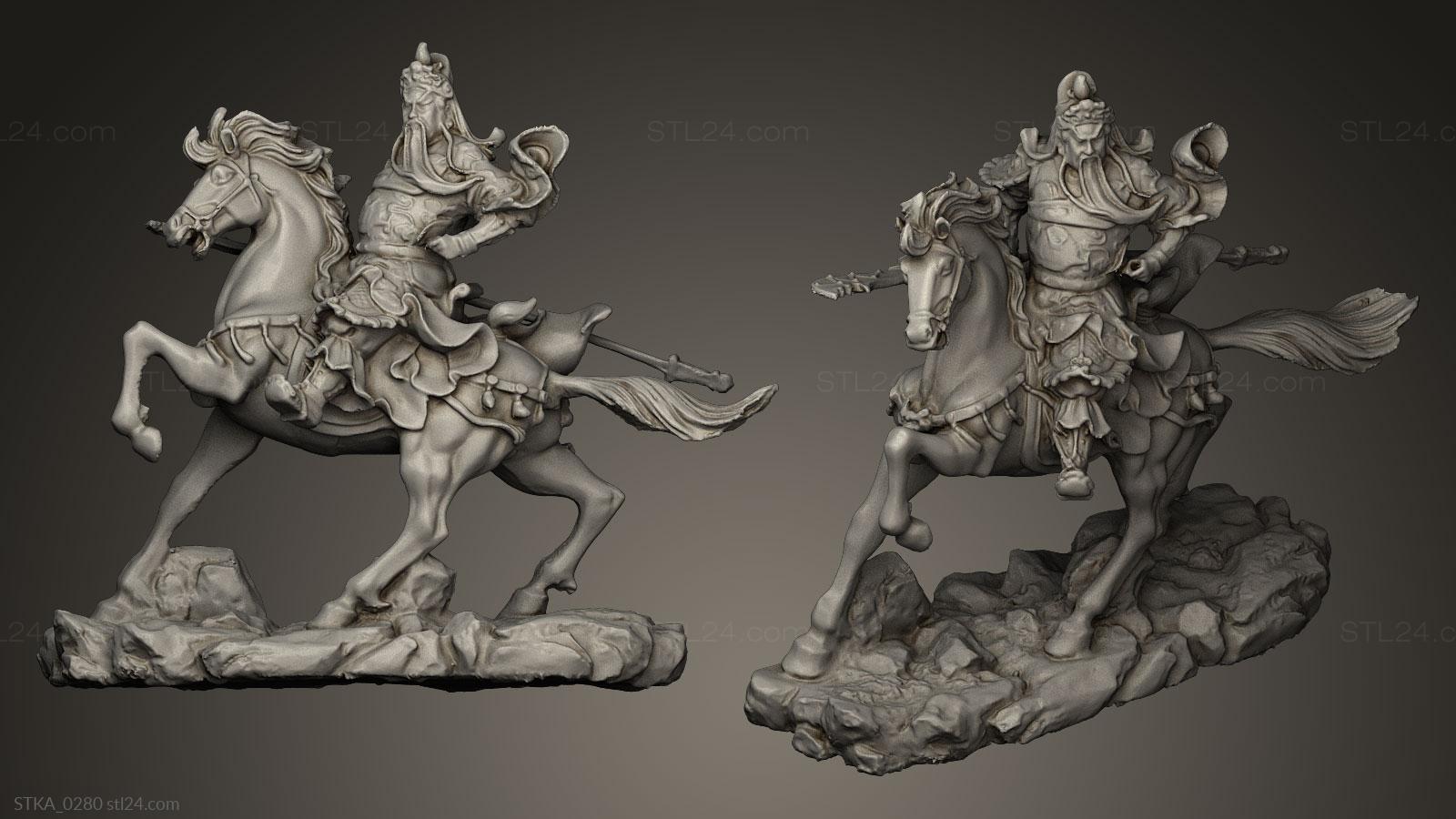 Статуи античные и исторические (Гуан твоя езда, STKA_0280) 3D модель для ЧПУ станка